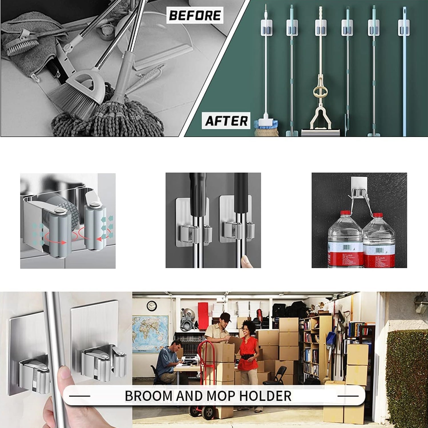 1704 Stainless Steel Mop Broom Holder Organizer, With Glue 6gm Adhesive Wall Mounted Mop Organizer Storage Rack Clip Heavy Duty Broom Hanger for Laundry Room Garden Tool Holder Bathroom Accessories (1 Pc) 1704 Stainless Steel Mop Broom Holder Organizer, With Glue 6gm Adhesive Wall Mounted Mop Organizer Storage Rack Clip Heavy Duty Broom Hanger for Laundry Room Garden Tool Holder Bathroom Accessories (1 Pc)